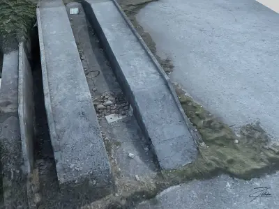 Concrete loading ramp Low-poly 3D model