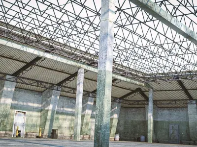 old warehouse Low-poly 3D model