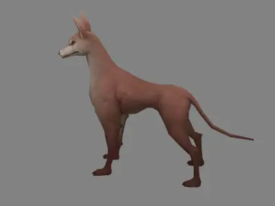 Cartoon doberman - hound - police dog Low-poly 3D model