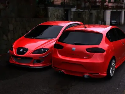 SEAT LEON CUPRA 2010 Low-poly 3D model