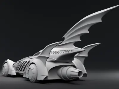 Batmobile 1995 forever scale model 3D print model