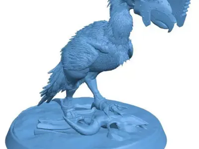 Mounted animals wear helmets Low-poly 3D model