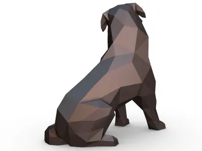 Australian Shepherd sitting 3D print model