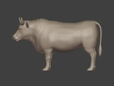 Bull Statue Low-poly 3D model
