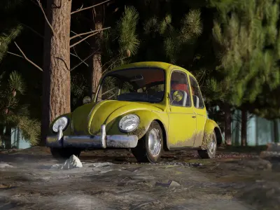 Classic Beetle Cartoon Style 3D model