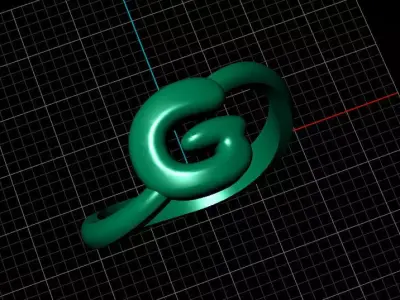 G alphabet baypass ring 3D print model
