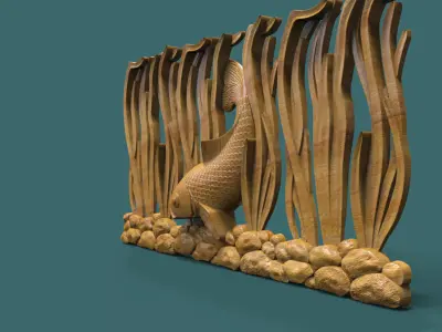 Underwater bas relief 3D print model