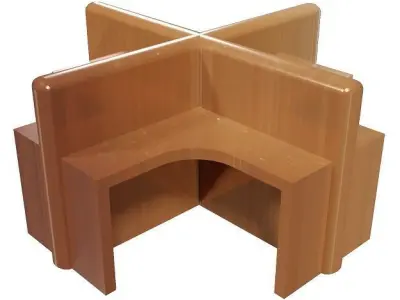 Cartoon Modular Workstation Low-poly 3D model