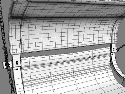 Wooden Swing with Roof 8 3D model