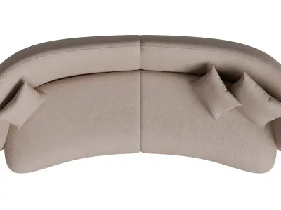 4 Seats Curved Sofa 3D model