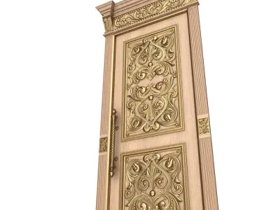 Carved Door Classic 01002 Wood Low-poly 3D model