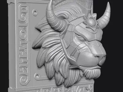 lion sculpture 3D print model 4