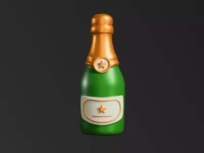 Champagne Low-poly 3D model