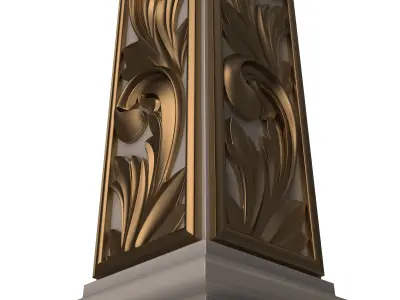 Stair Baluster 03 White Low-poly 3D model