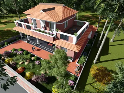 Modern Village House 3D model