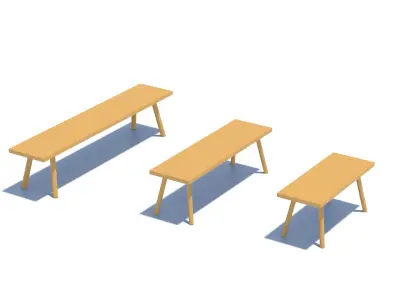 Simple exterior furniture set of seats  Free low-poly 3D model
