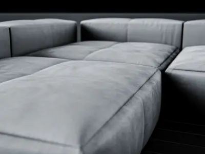 Modern Sofa HighPoly LowPoly 3D model