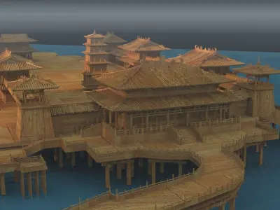 Chinese palace 3D model purchase