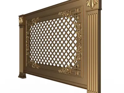 Radiator Cover Decorative Screening Grille Panel 02 Low-poly 3D model