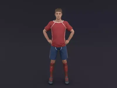 Soccer Player Rigged Low-poly 3D model