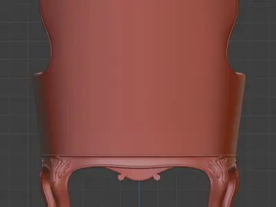 Arm chair classik Low-poly 3D model