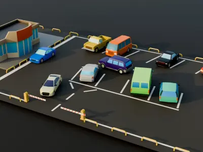 Low poly cars kit Low-poly 3D model