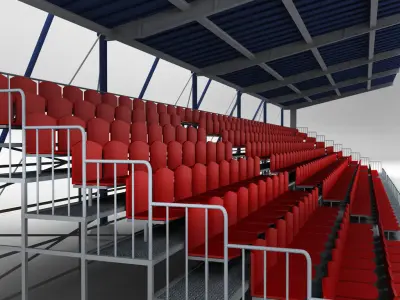 Stadium Seating Tribune Canopy 2 3D model