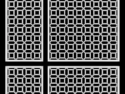 Arabic Islamic pattern wood decorative plaster 3D model 3