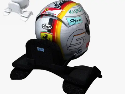 Vettel helmet 2017 Low-poly 3D model