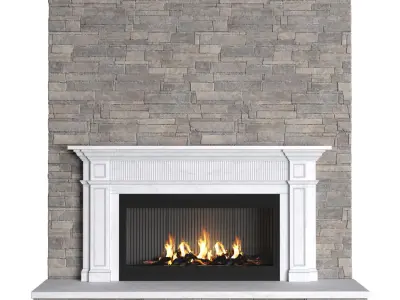Modern fireplace in classic style ArtDeco 3D model
