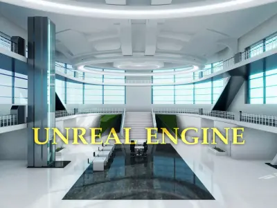 Modern Convention Center Interior UNREAL ENGINE Low-poly 3D model