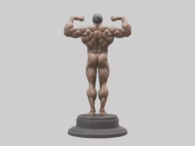 Bodybuilder Flexing statue model 3D model