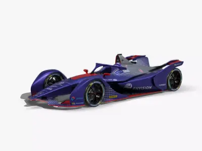 Virgin Formula E 2020 Low-poly 3D model