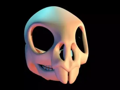 Stylised Rabbit Skull 3D model
