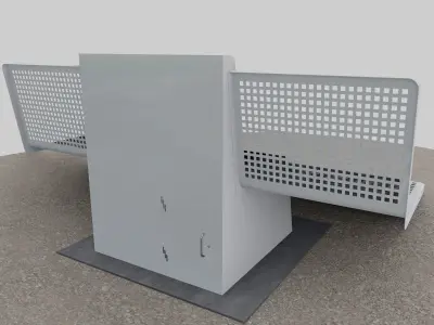Solar Bench White 3D model