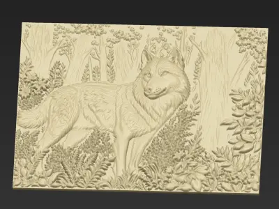 A Wolf in the Forest A123 3D print model