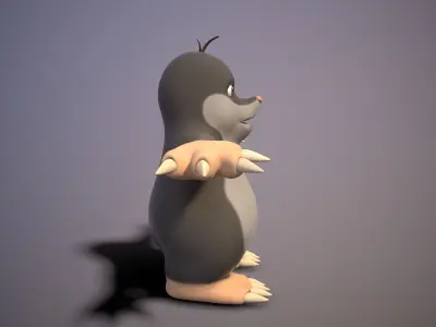 cartoon mole Low-poly 3D model