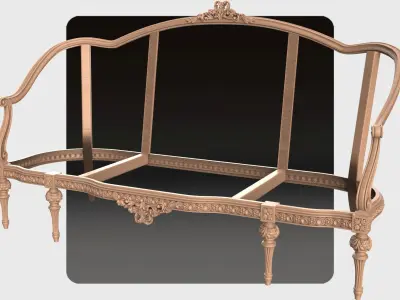 Carved canape for cnc 15 3D model
