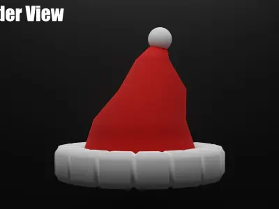 VRChat Santa Hat Free low-poly 3D model