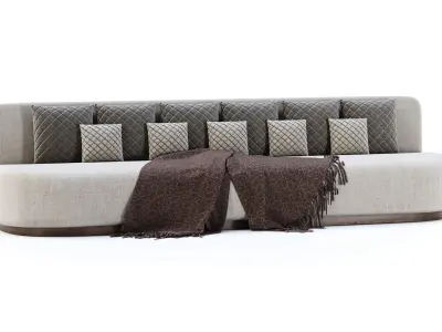 Stefa straight lounge restaurant sofa SC55 by Bpoint Design  3D model