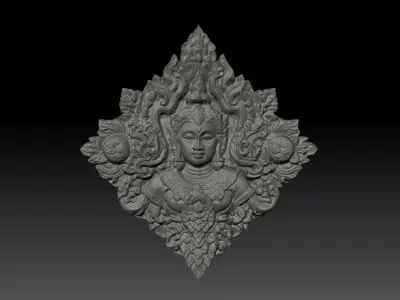 Thai Ornament Decor Bas Relied 01 - 231005 3D print model