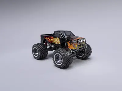 Monster Truck Full Rig Unity and Unreal Engine 4 Low-poly 3D model
