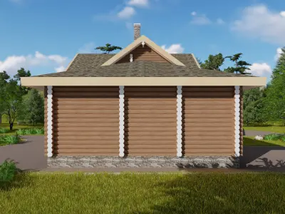 3D model of a wooden house 3D model