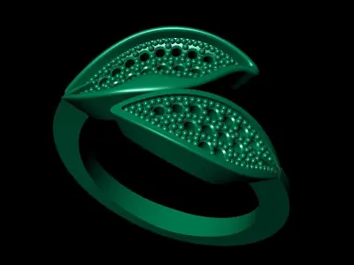 Women ring 63 leaf shape diamond ring for women 3D print model