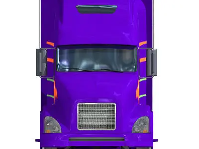 Blue Race Car Transporter Truck 1 3D model