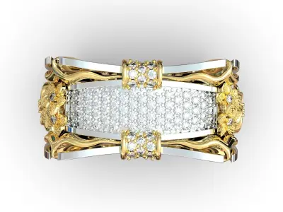 ring with flowers 3D print model