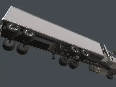 Kenworth T800 Box Trailer Low-poly 3D model