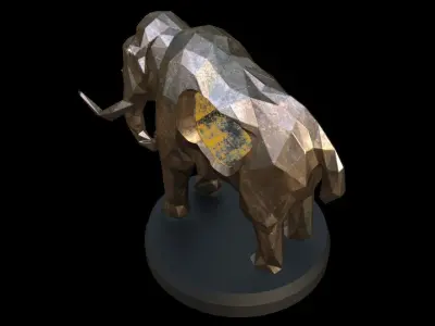 Steampunk Mammoth Low-poly 3D model