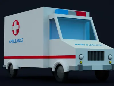 Low Poly Ambulance Low-poly 3D model