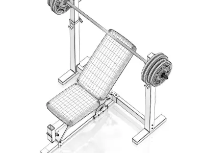 Adjustable Weight Bench 3D model